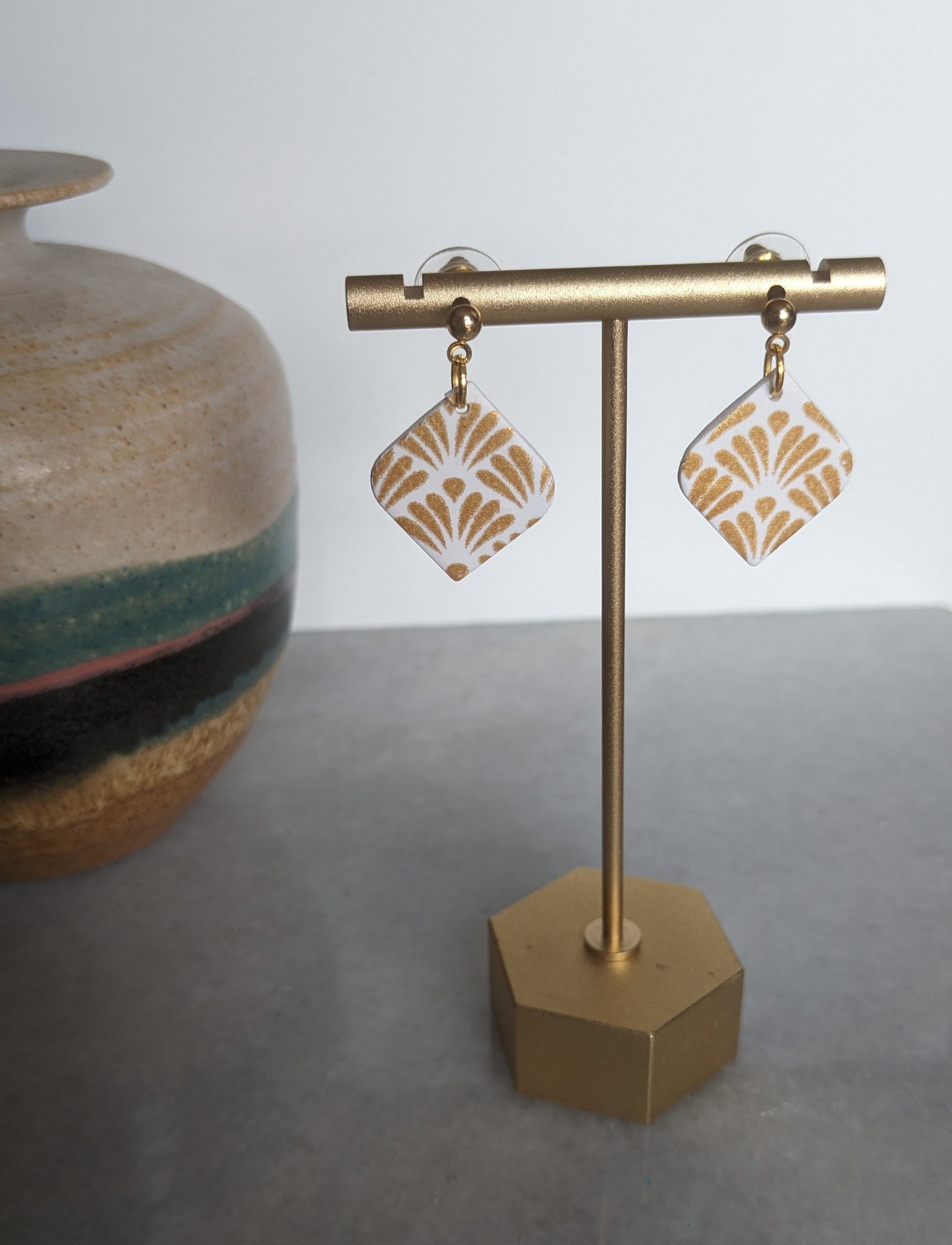 White & Gold dangles