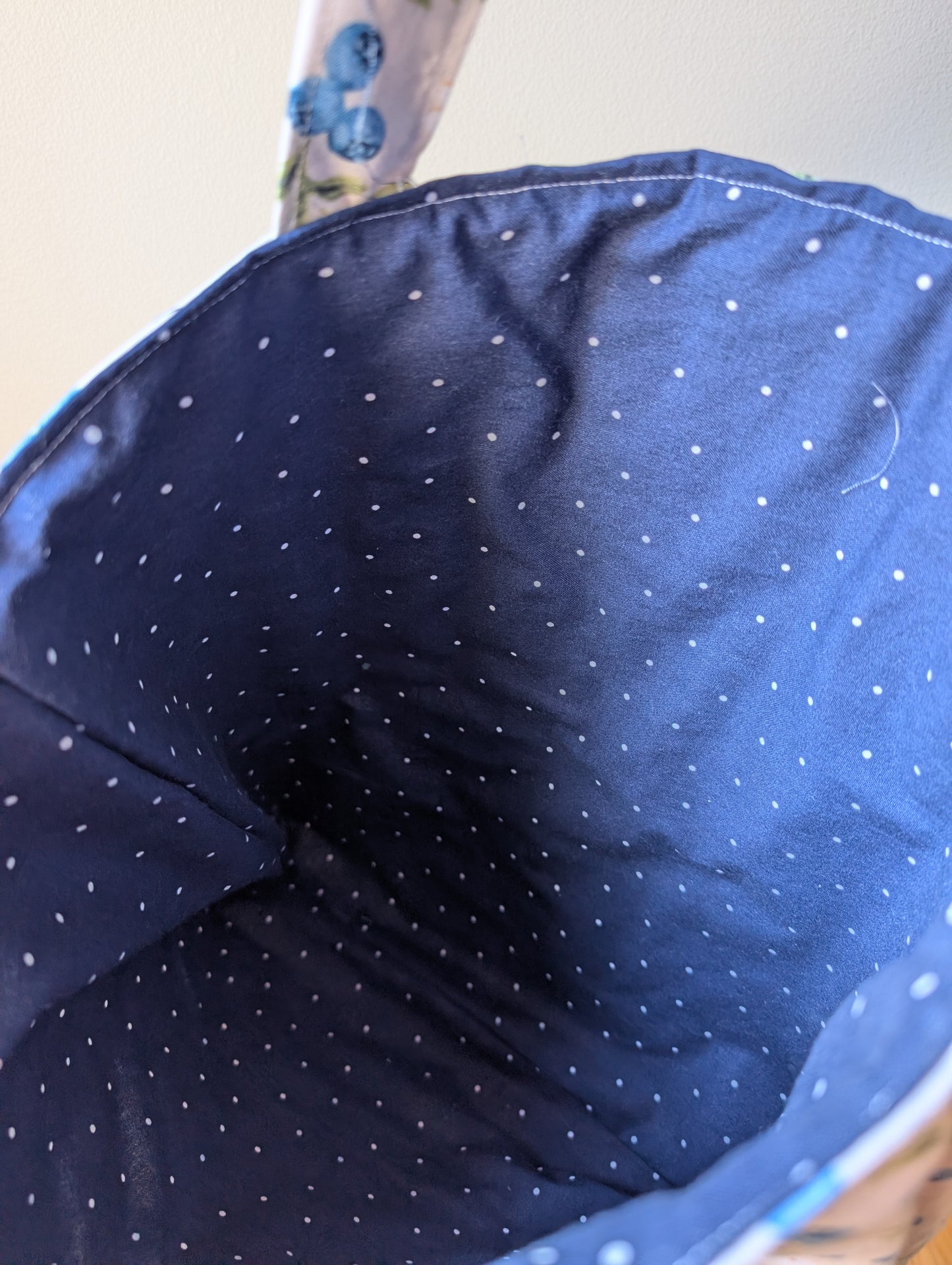 Blueberry quilted tote bag