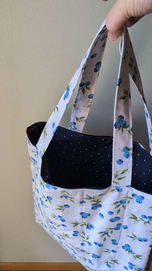 Blueberry quilted tote bag