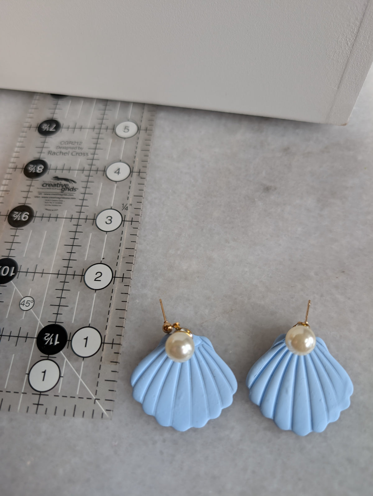 Blue shell earrings