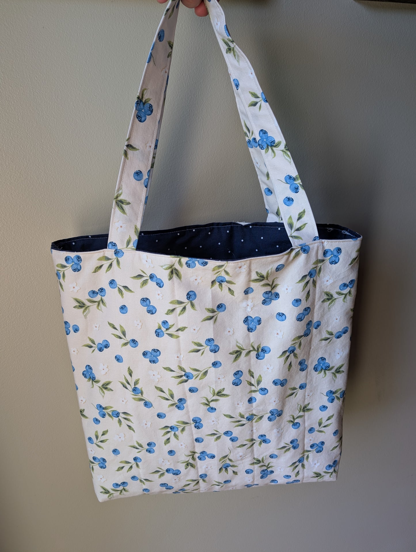 Blueberry quilted tote bag